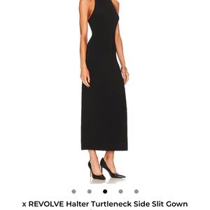 Norma Kamali Black Halter Midi Dress